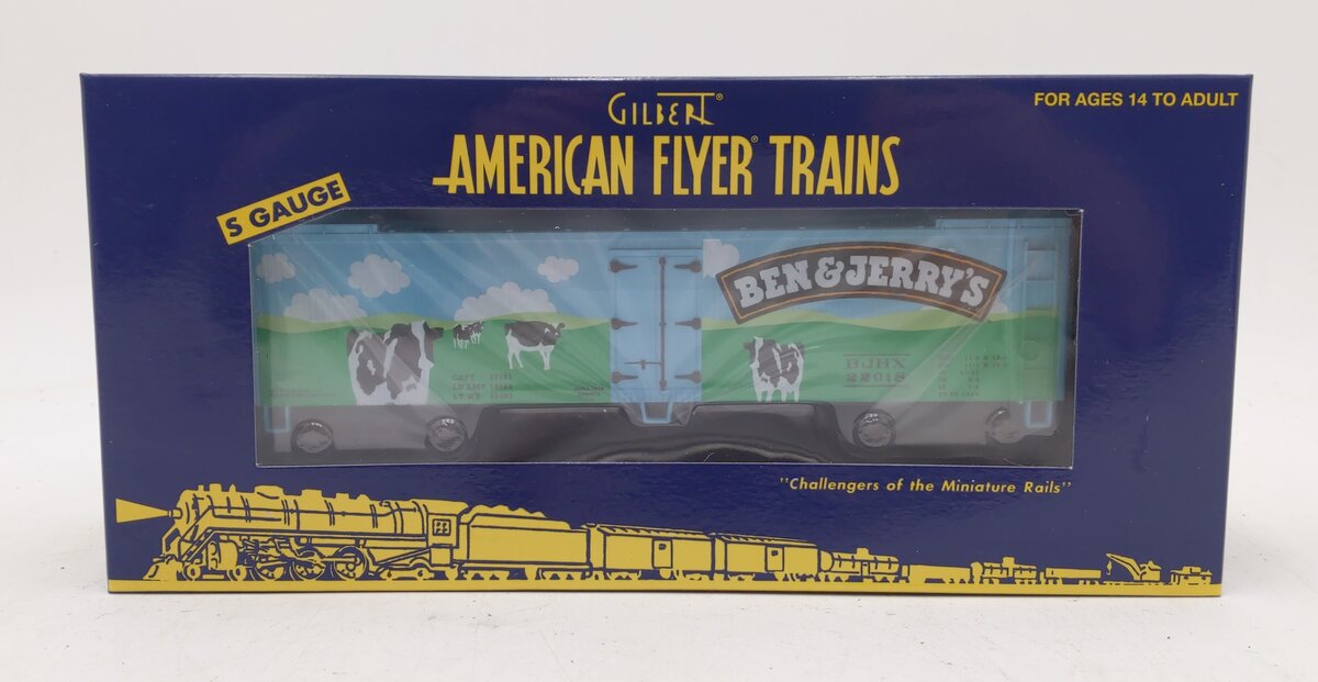 American Flyer 6-44150 S Gauge Ben & Jerry's Woodsided Reefer TCA Ex. #22018 NIB