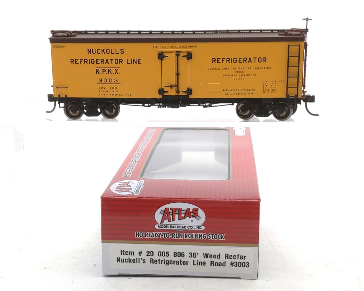 Atlas 20005806 HO Scale Nuckoll's Refrigerator Line 36' Wood Reefer Car #3003
