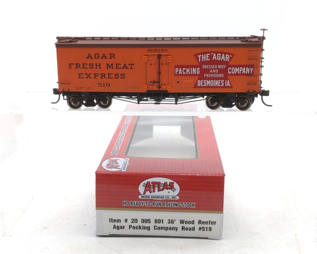 Atlas 20005801 HO Scale Agar Packing Company 36' Wood Reefer #519