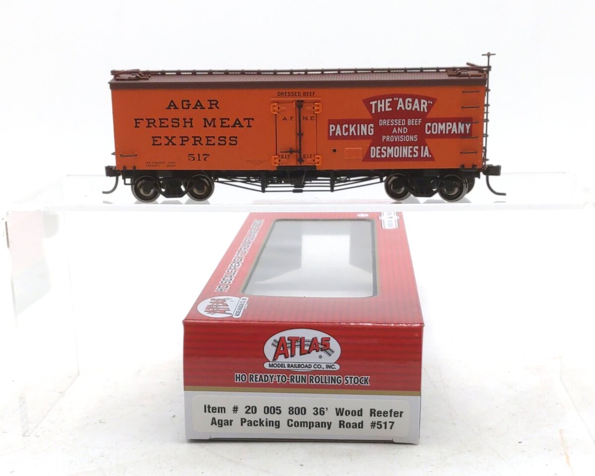 Atlas 20005800 HO Scale Agar Packing Company 36' Wood Reefer Car #517