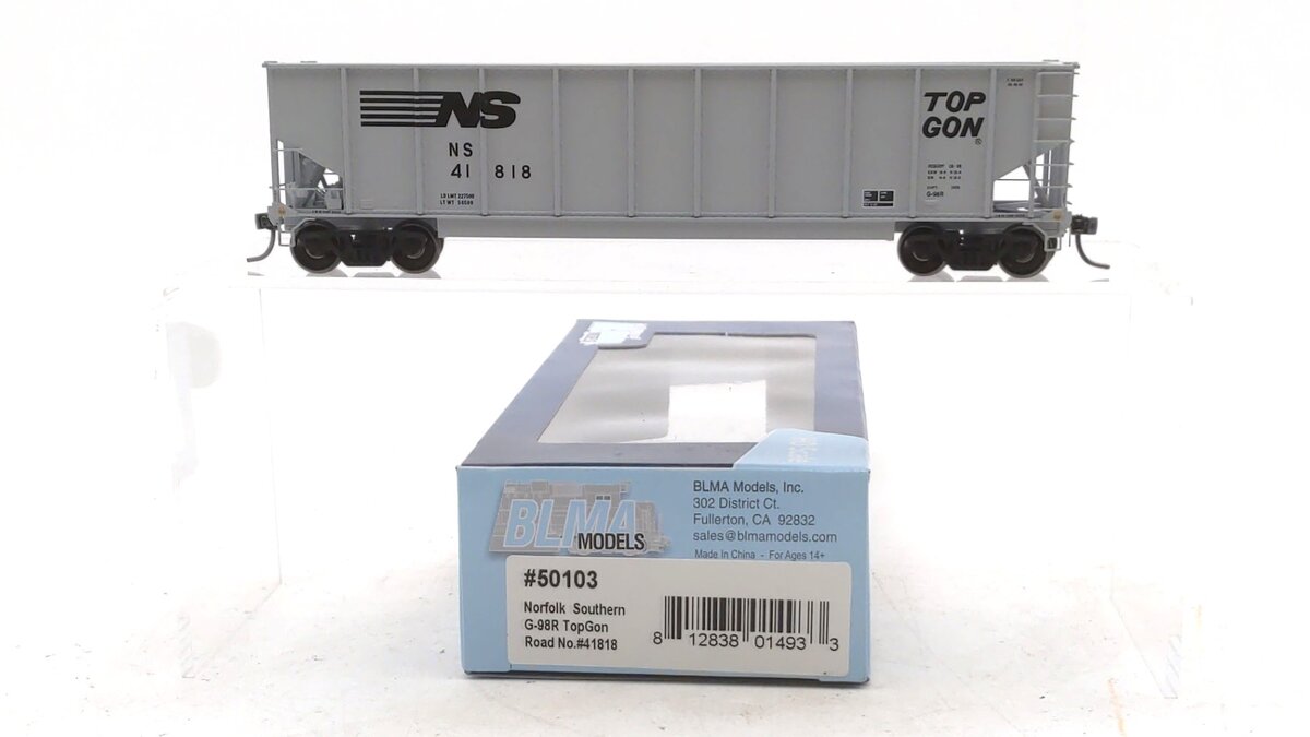 BLMA Models 50103 HO Scale Norfolk Southern G-98R TopGon Gondola #41818