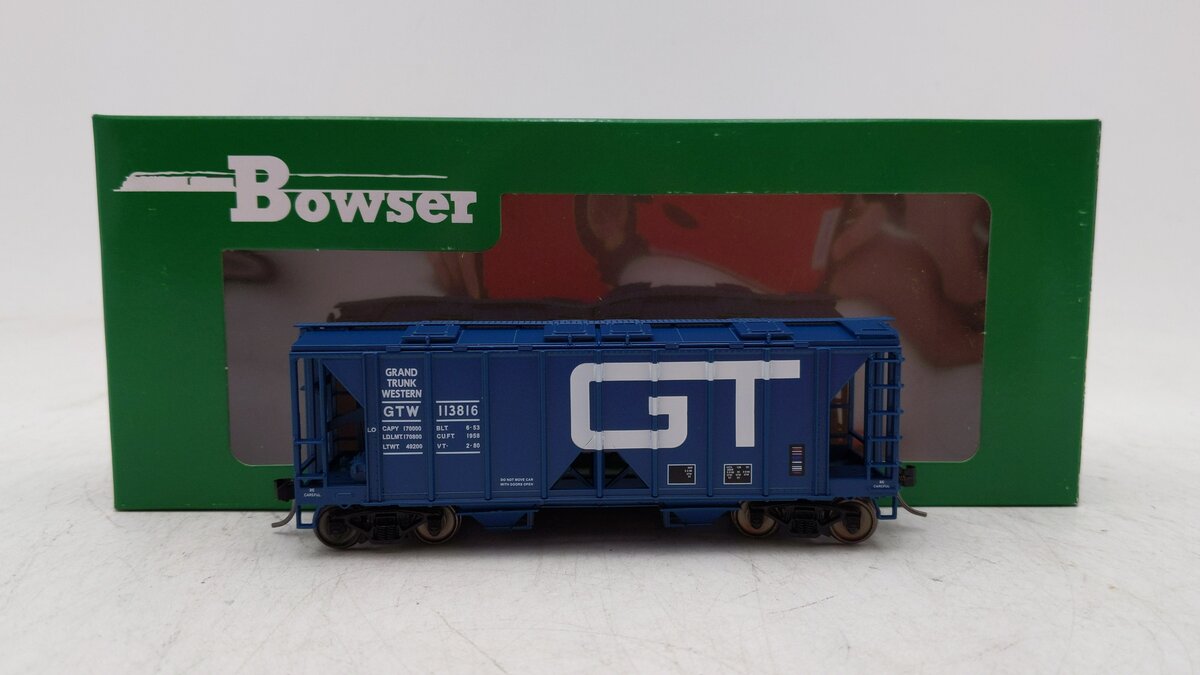 Bowser 42755 HO Grand Trunk Western 70t 2-Bay Covered Hopper #113816