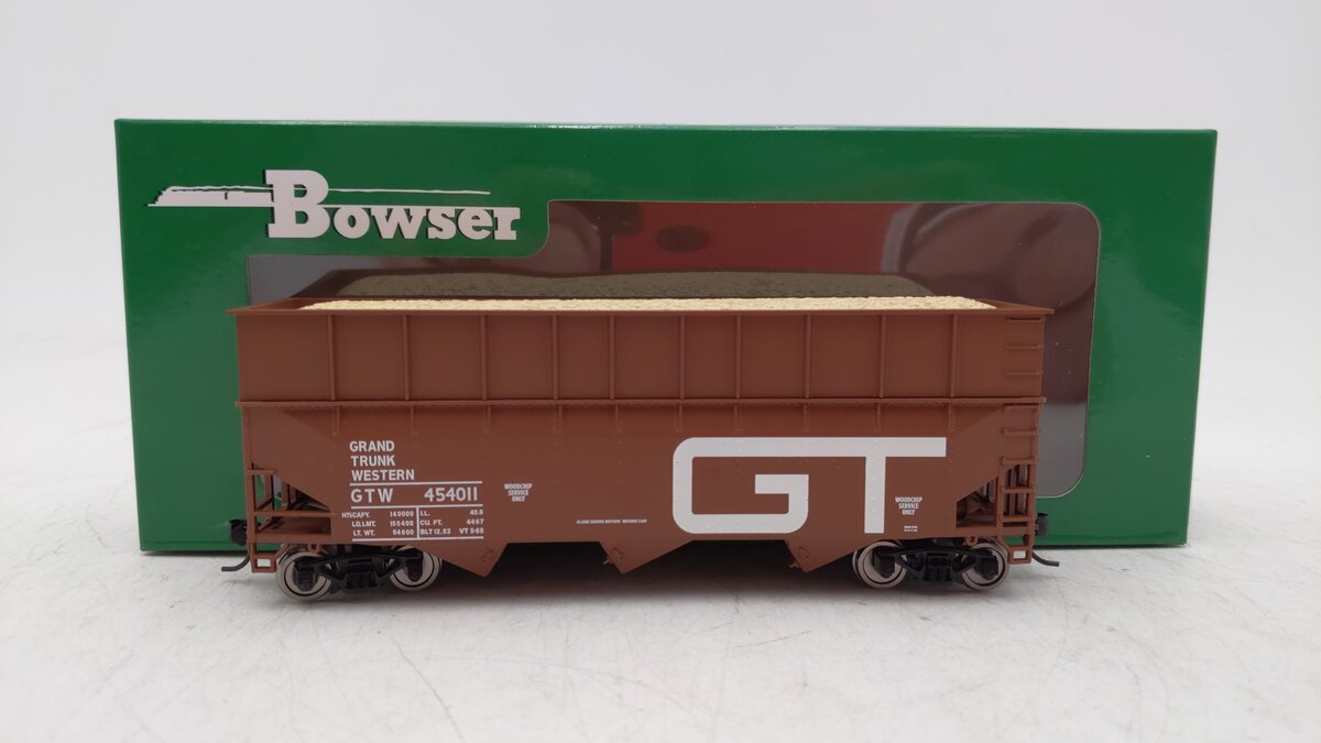 Bowser 42595 HO Grand Trunk Western Woodchip Hopper Car RTR #454011