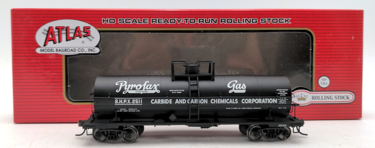 Atlas 20003744 HO Pyrofax Gas SHPX 11,000-Gallon Tank Car with Platform #2511