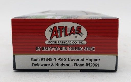 Atlas 1848-1 HO Scale Delaware & Hudson PS-2 Covered Hopper Car #12061 MT/Box