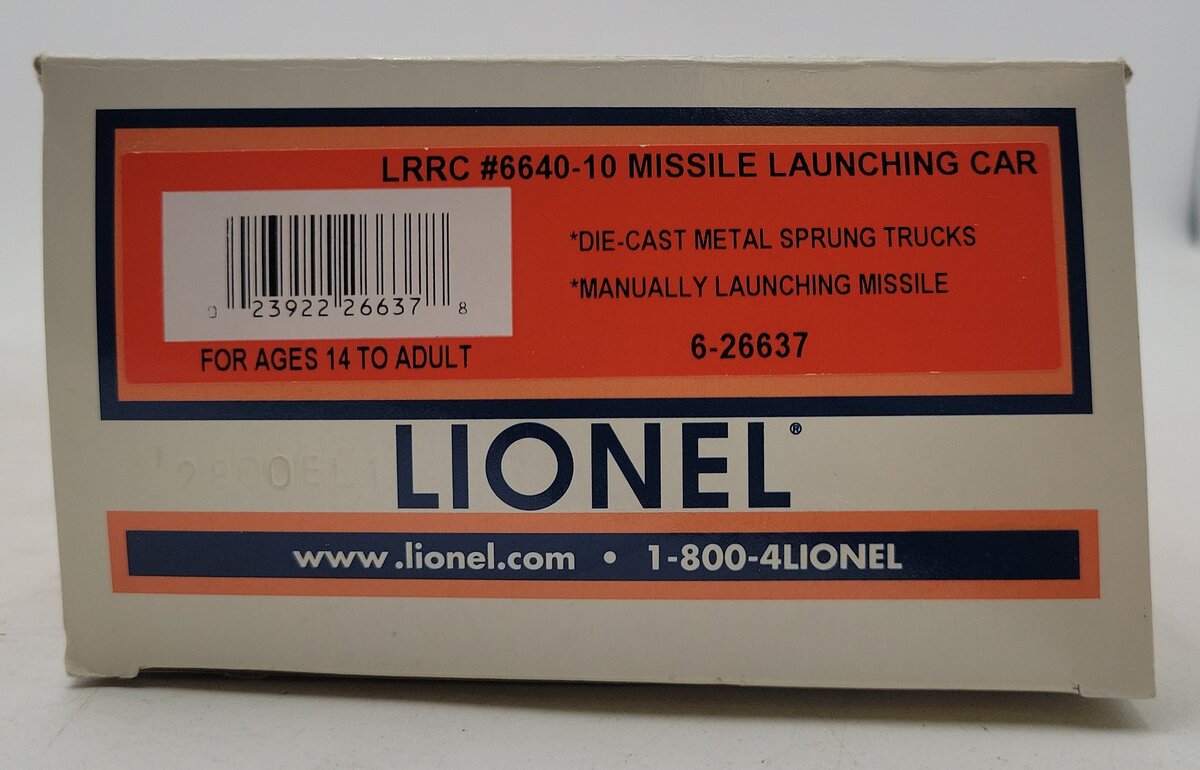 Lionel 6-26637 50th Anniversary LLRC #6440-10 Missile Launching Car EX/Box