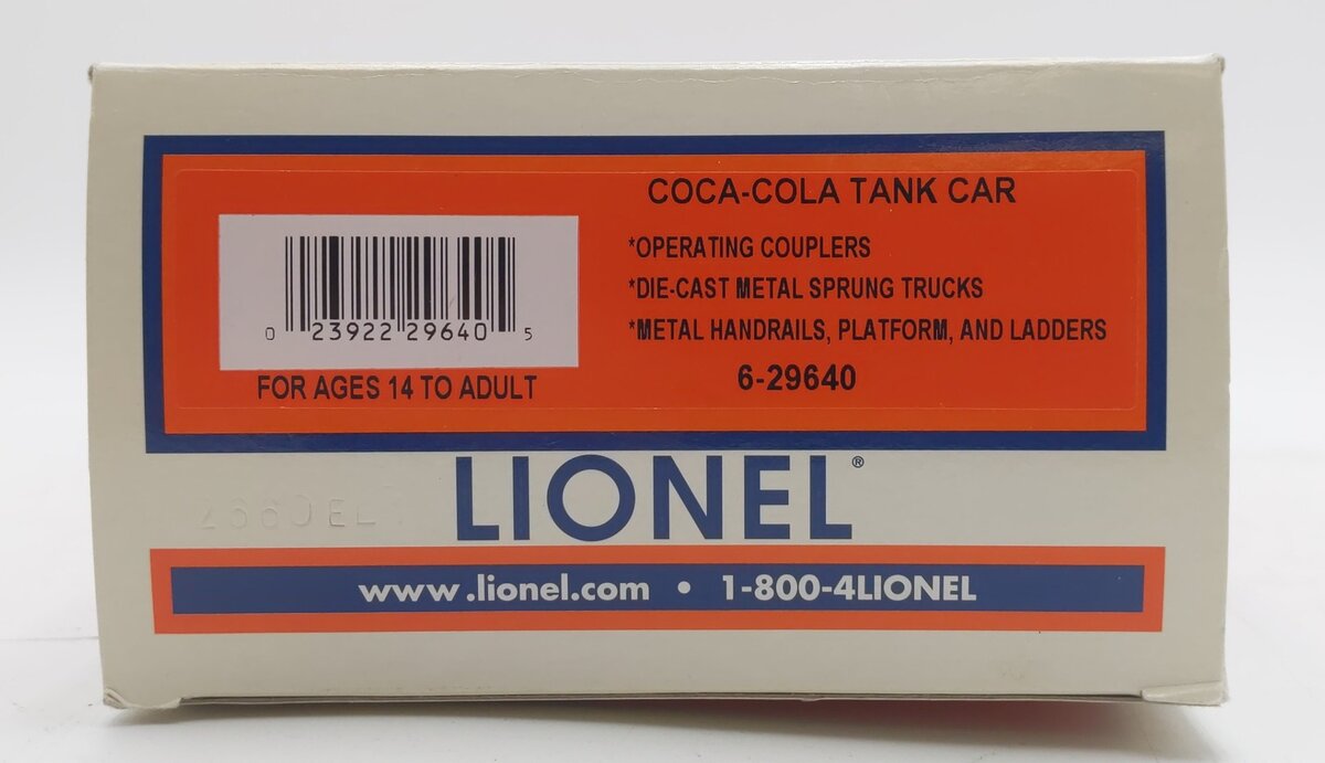 Lionel 6-29640 O-27 Coca-Cola Tank Car