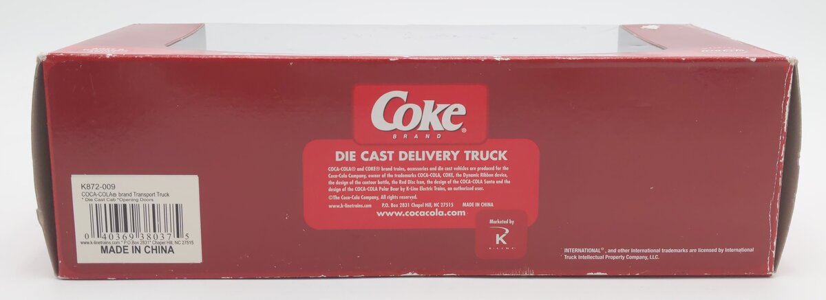 K-Line K872-009 1:48 Coca-Cola Delivery Truck Polar Bear Snowballs Die Cast EX/Box