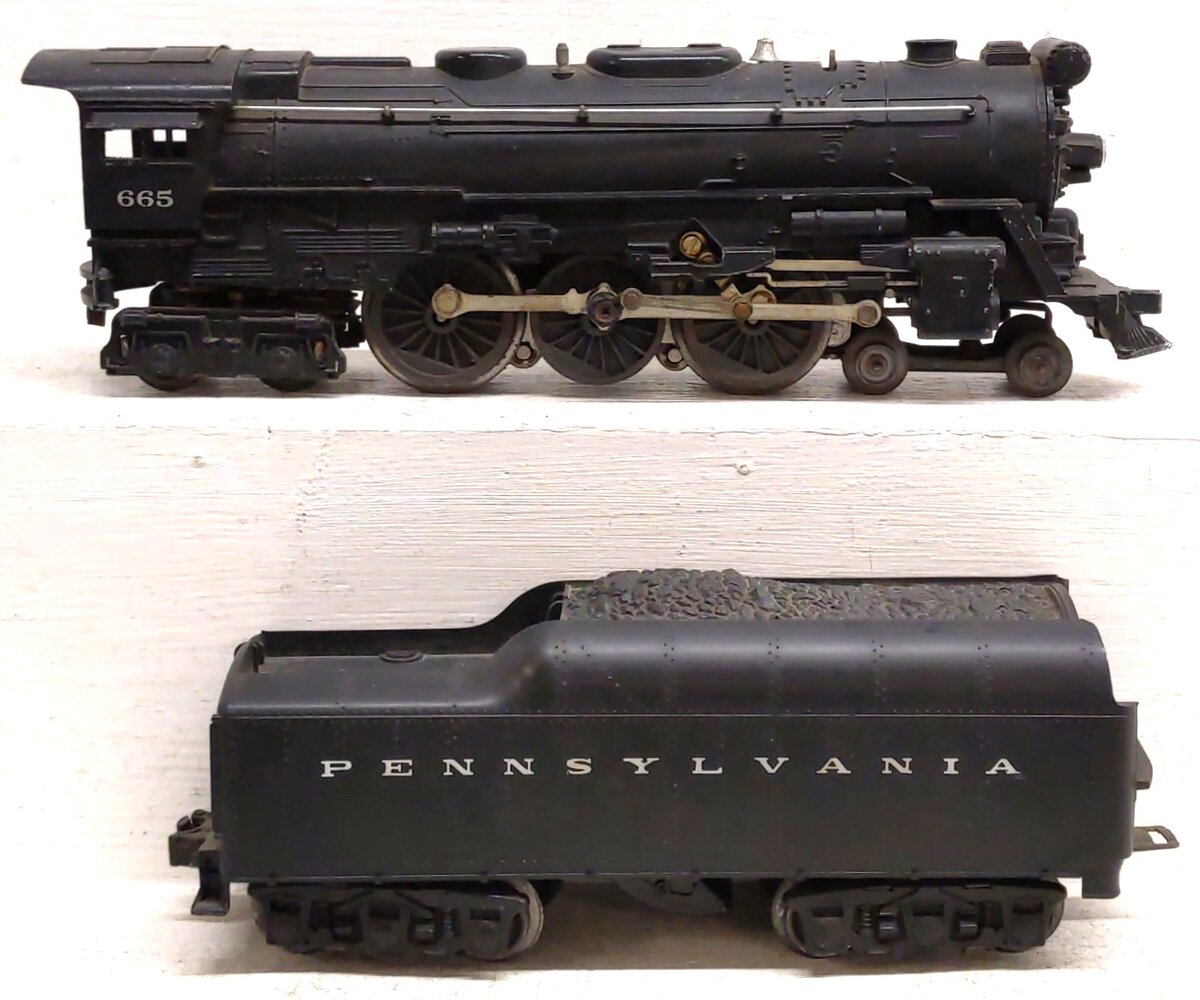 Lionel 665 Vintage O 4-6-4 Steam Locomotive w/ Smoke Chamber & 2671W Tender