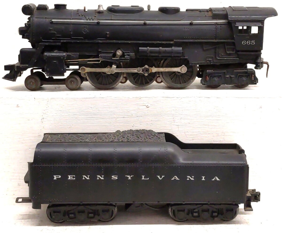 Lionel 665 Vintage O 4-6-4 Steam Locomotive w/ Smoke Chamber & 2671W Tender