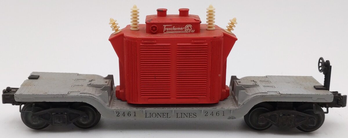 Lionel 2461 Vintage O Postwar Diecast Flatcar w/ Red Transformer VG