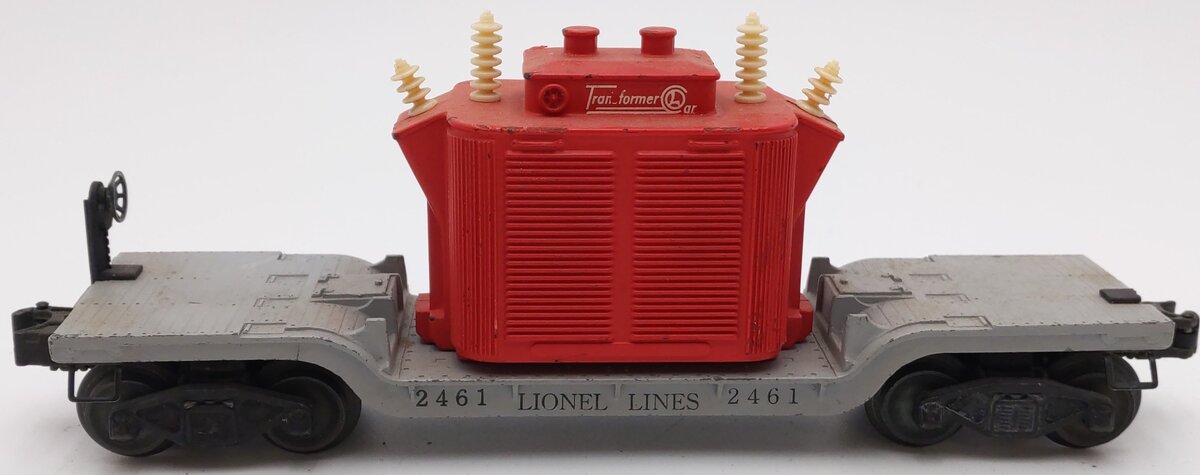 Lionel 2461 Vintage O Postwar Diecast Flatcar w/ Red Transformer VG