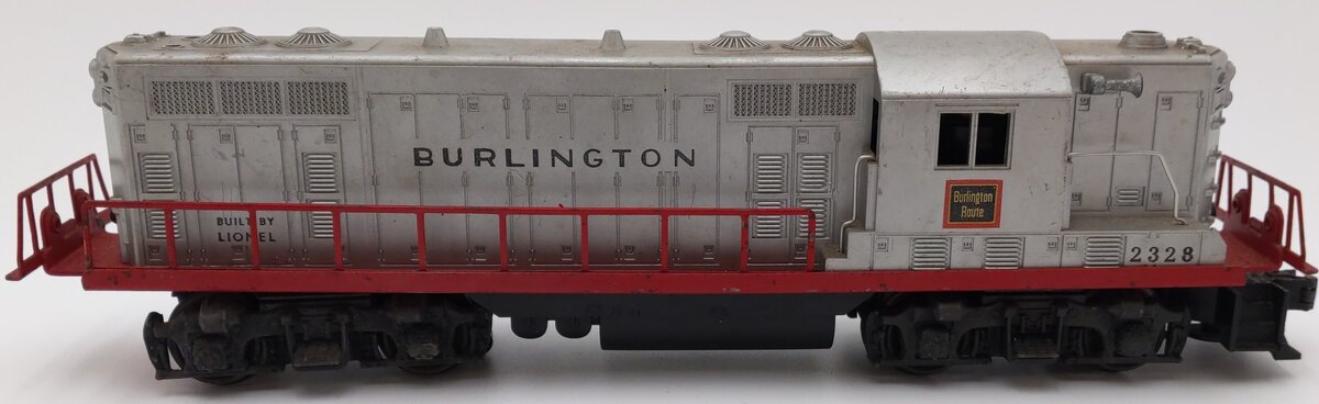 Lionel 2328 Vintage O Burlington GP-7 Powered EMD Diesel Locomotive VG