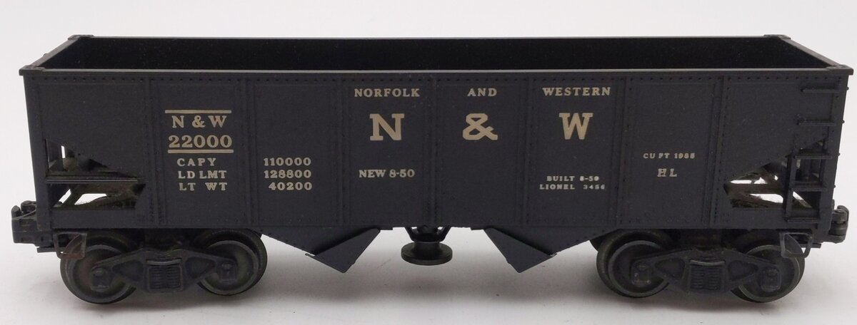 Lionel 3456 Vintage O Norfolk & Western Operating Hopper #22000 VG/Box