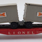 Lionel 6430 Vintage O Flatcar with 2 Gray Cooper Jarrett Trailer Vans VG