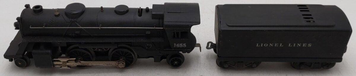 Lionel 1655 Vintage O Lionel Lines 2-4-2 Steam Locomotive with 6654W Tender VG