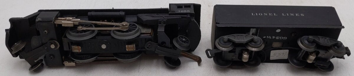 Lionel 1655 Vintage O Lionel Lines 2-4-2 Steam Locomotive with 6654W Tender VG