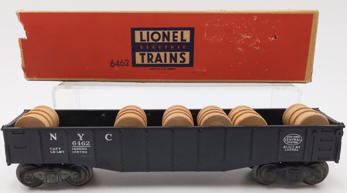 Lionel 6462 Vintage O New York Central Black Gondola EX/Box