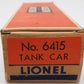 Lionel 6415 Vintage O Sunoco Triple Dome Tank Car VG/Box