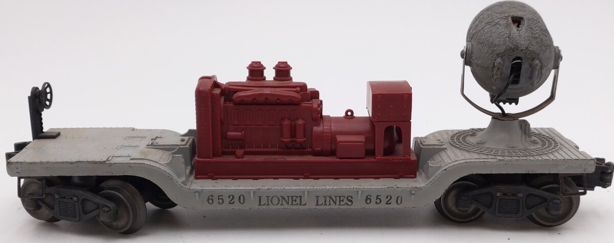 Lionel 6520 Vintage O Lionel Lines Maroon Generator Operating Searchlight Car VG