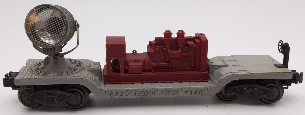 Lionel 6520 Vintage O Lionel Lines Maroon Generator Operating Searchlight Car VG