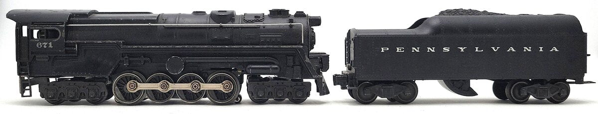Lionel 671 Vintage O 6-8-6 Die-Cast Steam Turbine Locomotive w/2046W Tender VG