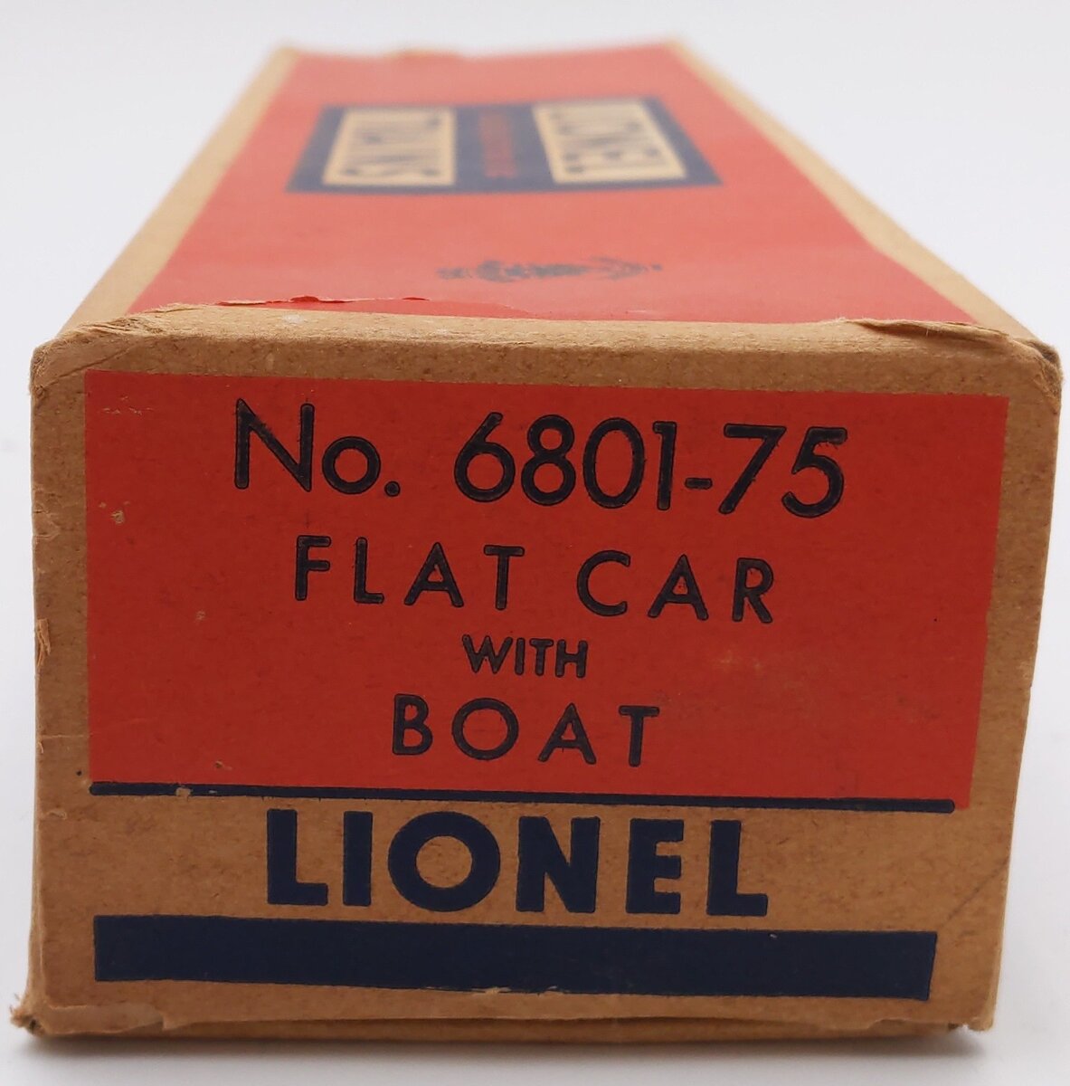 Lionel 6801-75 Vintage O Flatcar with Blue & White Boat VG/Box