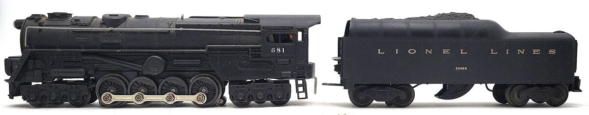 Lionel 681 Vintage O 6-8-6 Die-Cast S2 Steam Turbine Loco with 2046W Tender VG