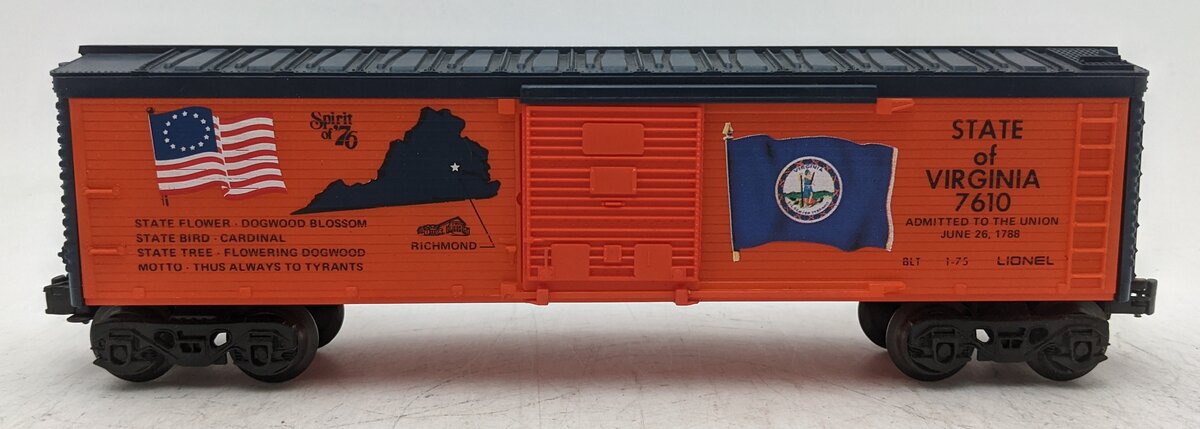 Lionel 6-7610 O Gauge State of Virginia Boxcar #7610 EX/Box