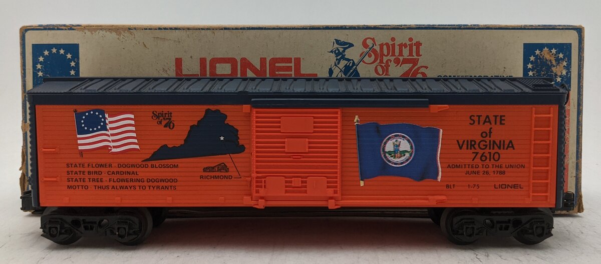 Lionel 6-7610 O Gauge State of Virginia Boxcar #7610 EX/Box