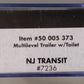 Atlas 50005373 N NJ Transit CNJ Heritage Modern Commuter Trailer w/Toilet #7236