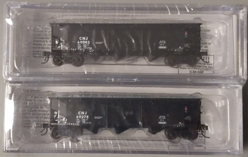 Bluford Shops 73522 N CNJ 70 Ton Offset Side 3-bay Hopper Car (Set of 2)