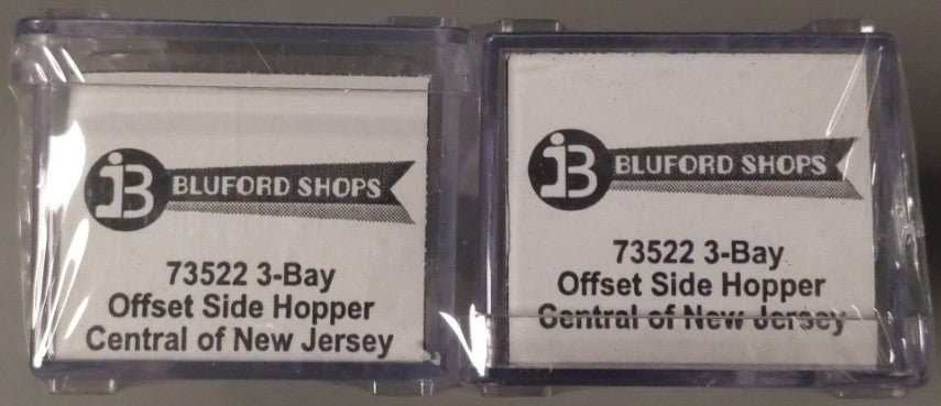 Bluford Shops 73522 N CNJ 70 Ton Offset Side 3-bay Hopper Car (Set of 2)