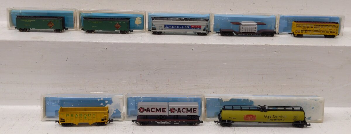 Atlas N Scale Assorted Freight Cars #502/52000/1309/6671/30259/6101[8] EX/Box