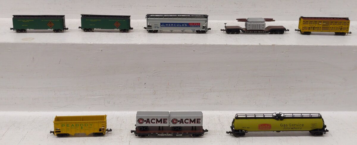 Atlas N Scale Assorted Freight Cars #502/52000/1309/6671/30259/6101[8] EX/Box