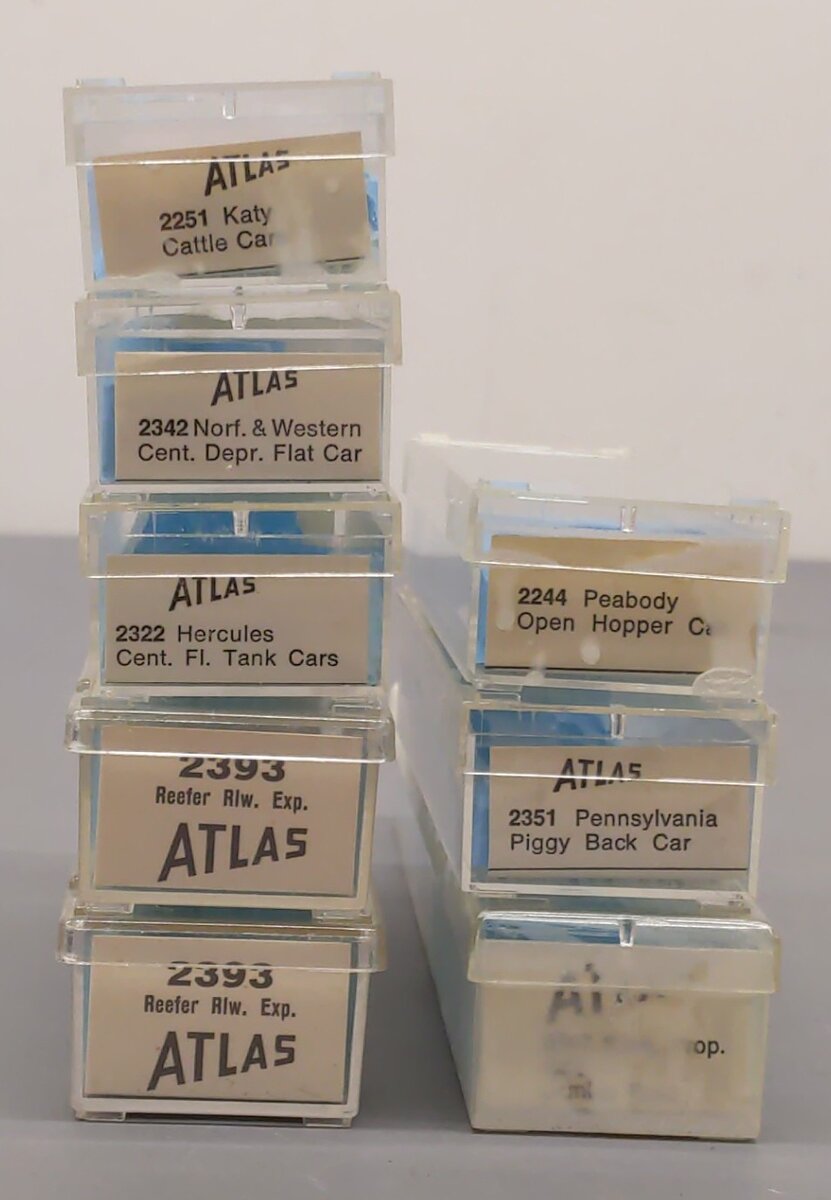 Atlas N Scale Assorted Freight Cars #502/52000/1309/6671/30259/6101[8] EX/Box
