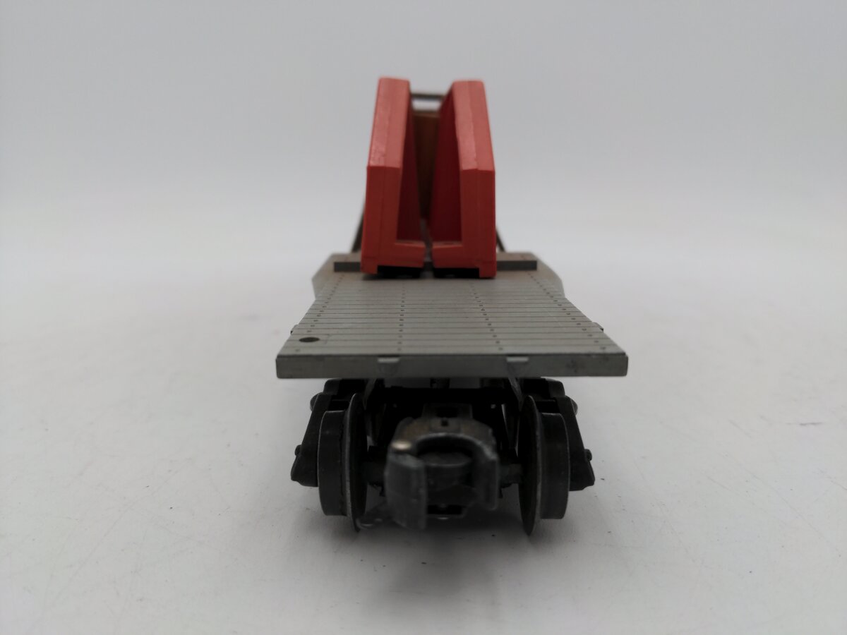 Lionel 6418 Vintage O 4 Truck Die-Cast Machinery Car with Pinkish Red Girders VG