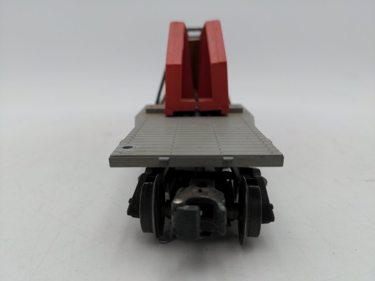 Lionel 6418 Vintage O 4 Truck Die-Cast Machinery Car with Pinkish Red Girders VG