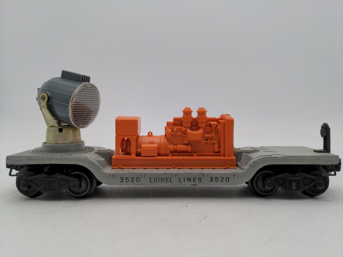 Lionel 3520 Vintage O Lionel Lines Rotating Operating Searchlight Car VG