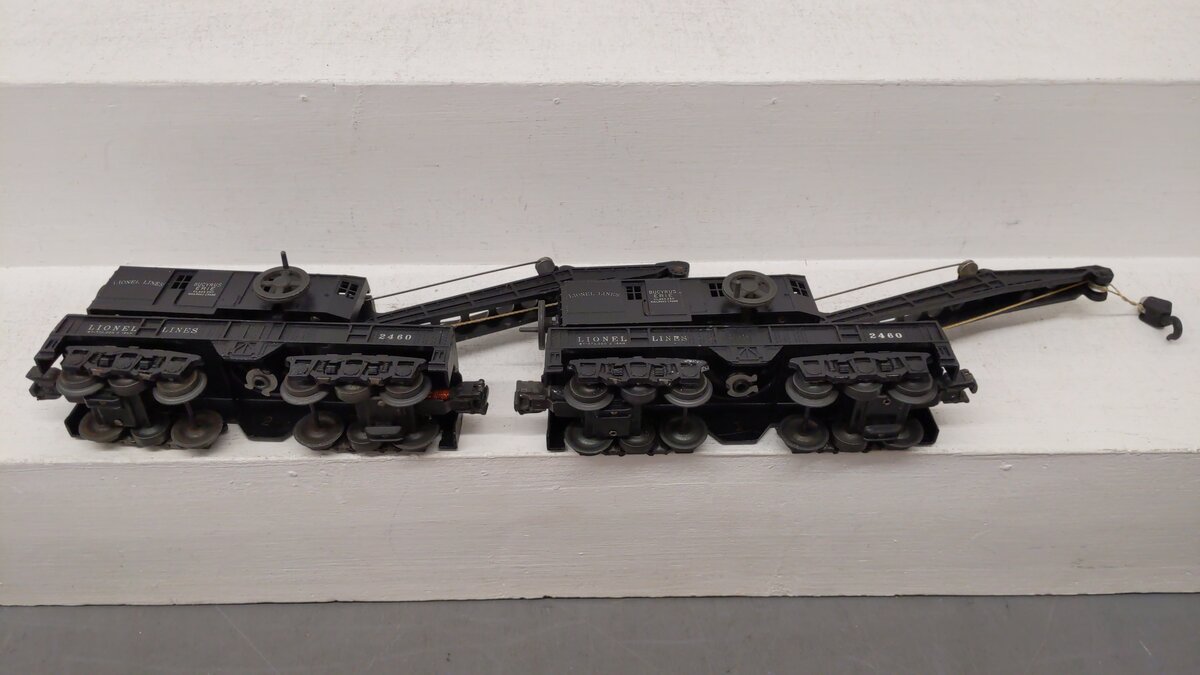 Lionel 2460 Vintage O Lionel Lines Bucyrus Erie Crane Cars (2) VG