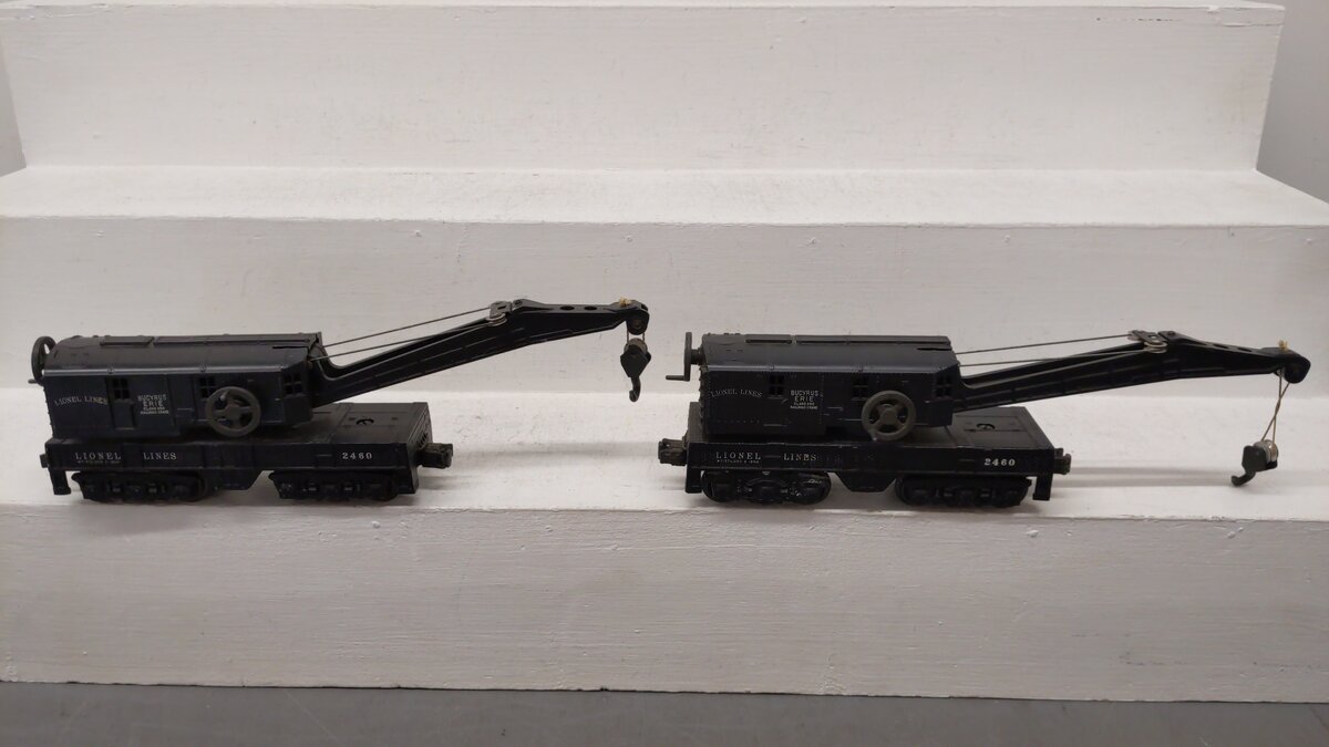 Lionel 2460 Vintage O Lionel Lines Bucyrus Erie Crane Cars (2) VG