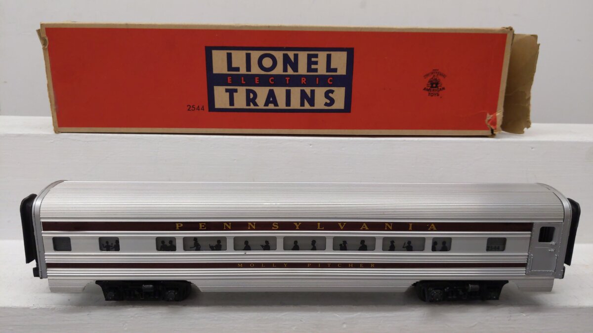 Lionel 2544 Vintage O Pennsylvania Molly Pitcher Aluminum Pullman Car VG/Box