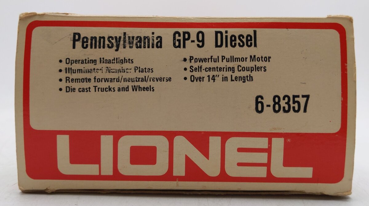 Lionel 6-8357 O Pennsylvania GP9 Diesel Locomotive #8357 EX/Box
