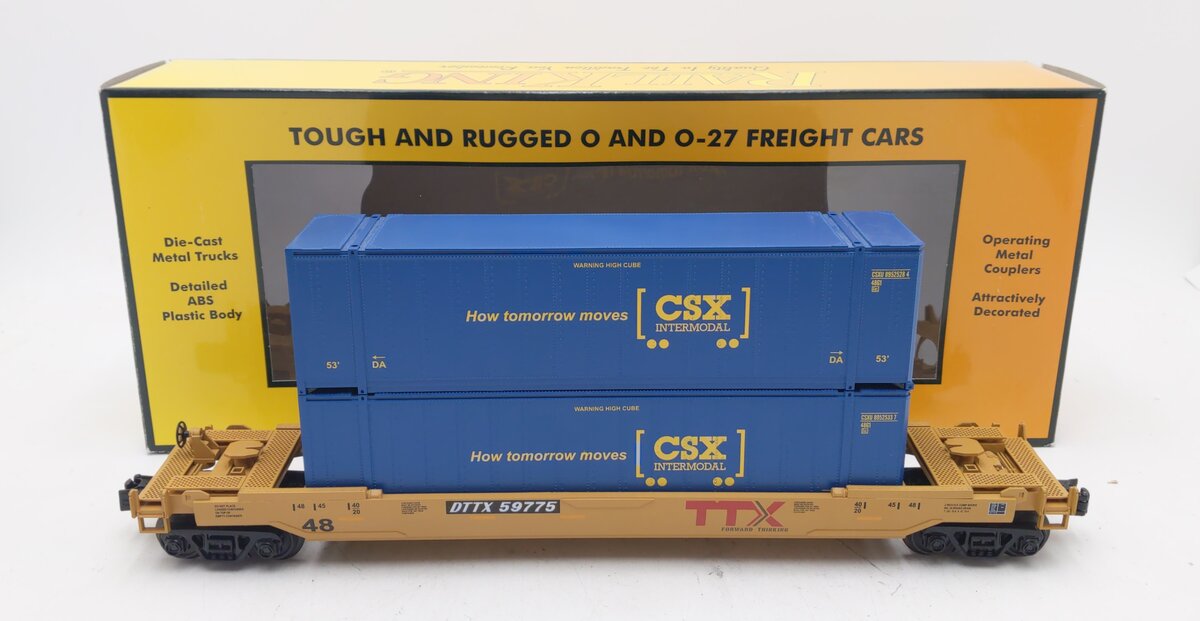 MTH 30-76716 O CSX Husky Stack Car #59775