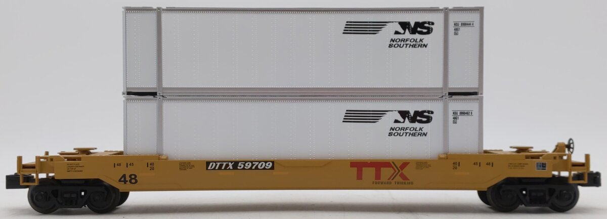 MTH 30-76718 O Gauge Norfolk Southern Stack Car #59709 LN/Box