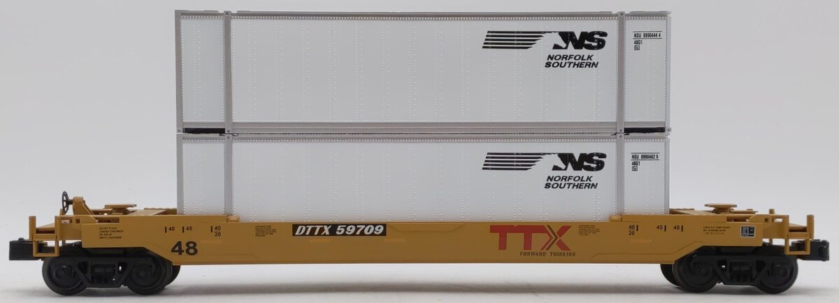 MTH 30-76718 O Gauge Norfolk Southern Stack Car #59709 LN/Box