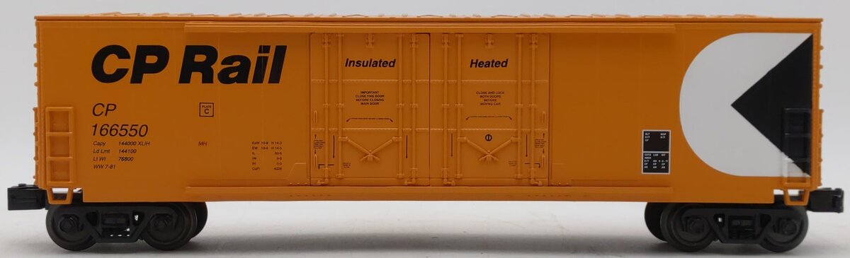 MTH 30-74853 O CP Rail RailKing 50' Double Door Plugged Boxcar