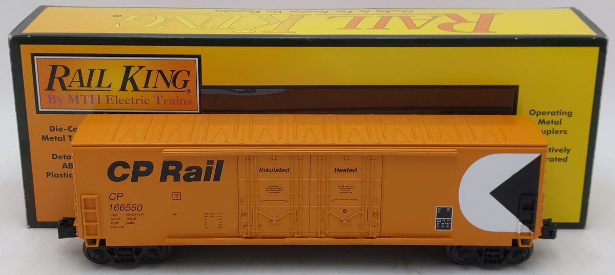 MTH 30-74853 O CP Rail RailKing 50' Double Door Plugged Boxcar