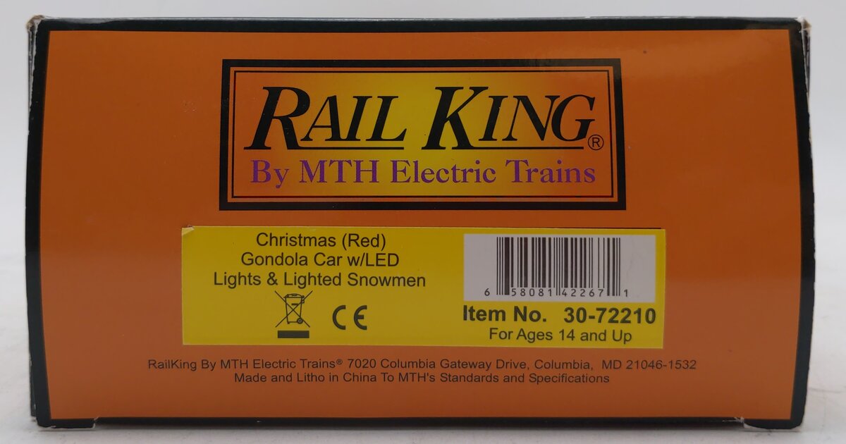 MTH 30-72210 O Christmas Gondola Car w/ LED Christmas Lights & Lighted Snowmen