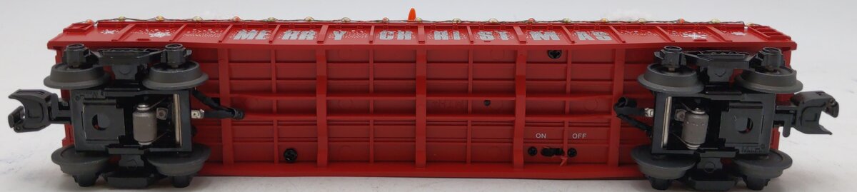 MTH 30-72210 O Christmas Gondola Car w/ LED Christmas Lights & Lighted Snowmen